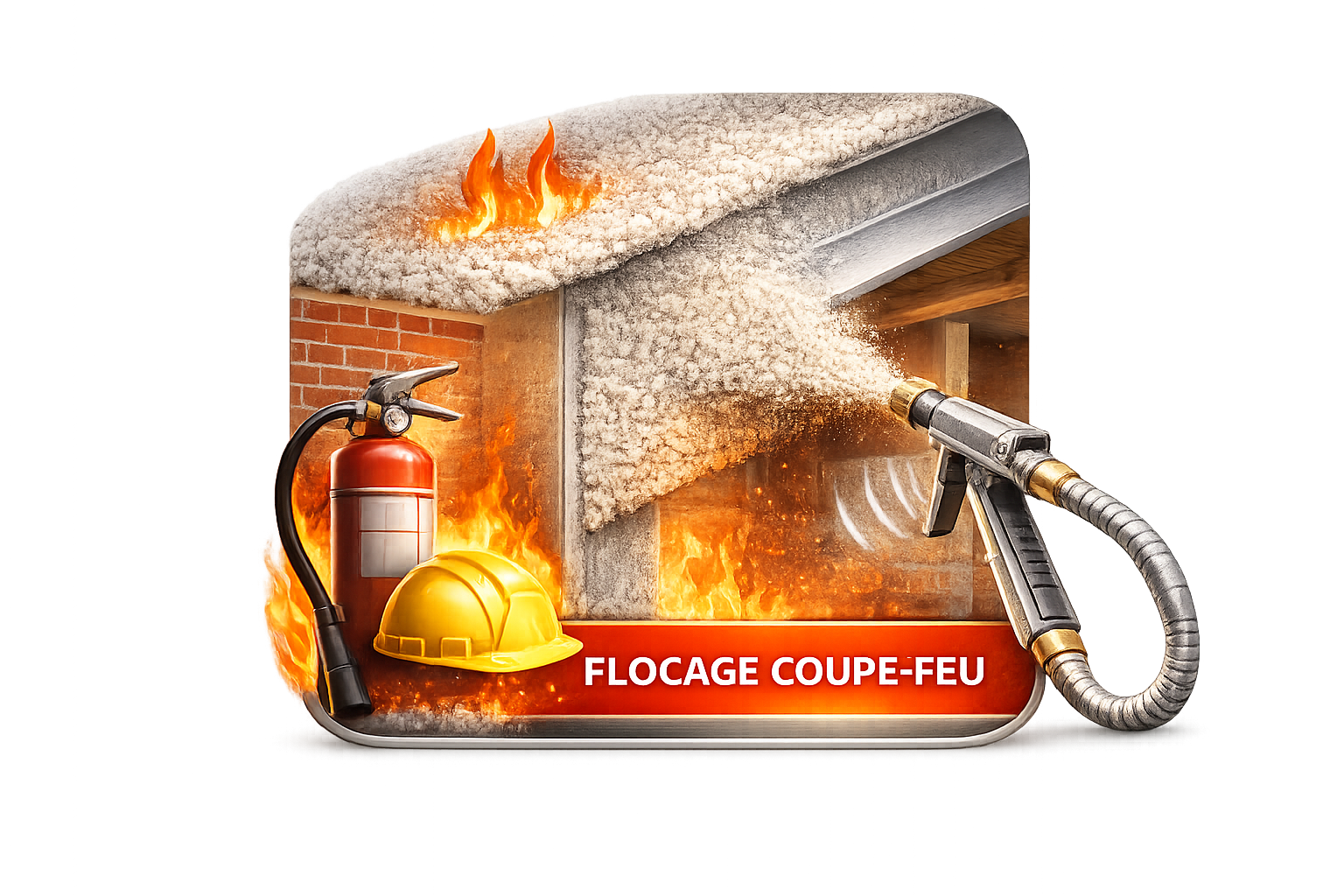 Protection passive incendie par flocage coupe-feu